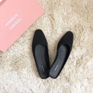 Mansur Gavriel Black suede slippers